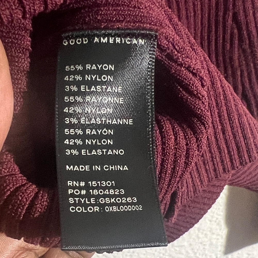Good American Women’s sweater Virgo Rib Zip Front knit long sleeve winter Sz XL - Picture 7 of 7